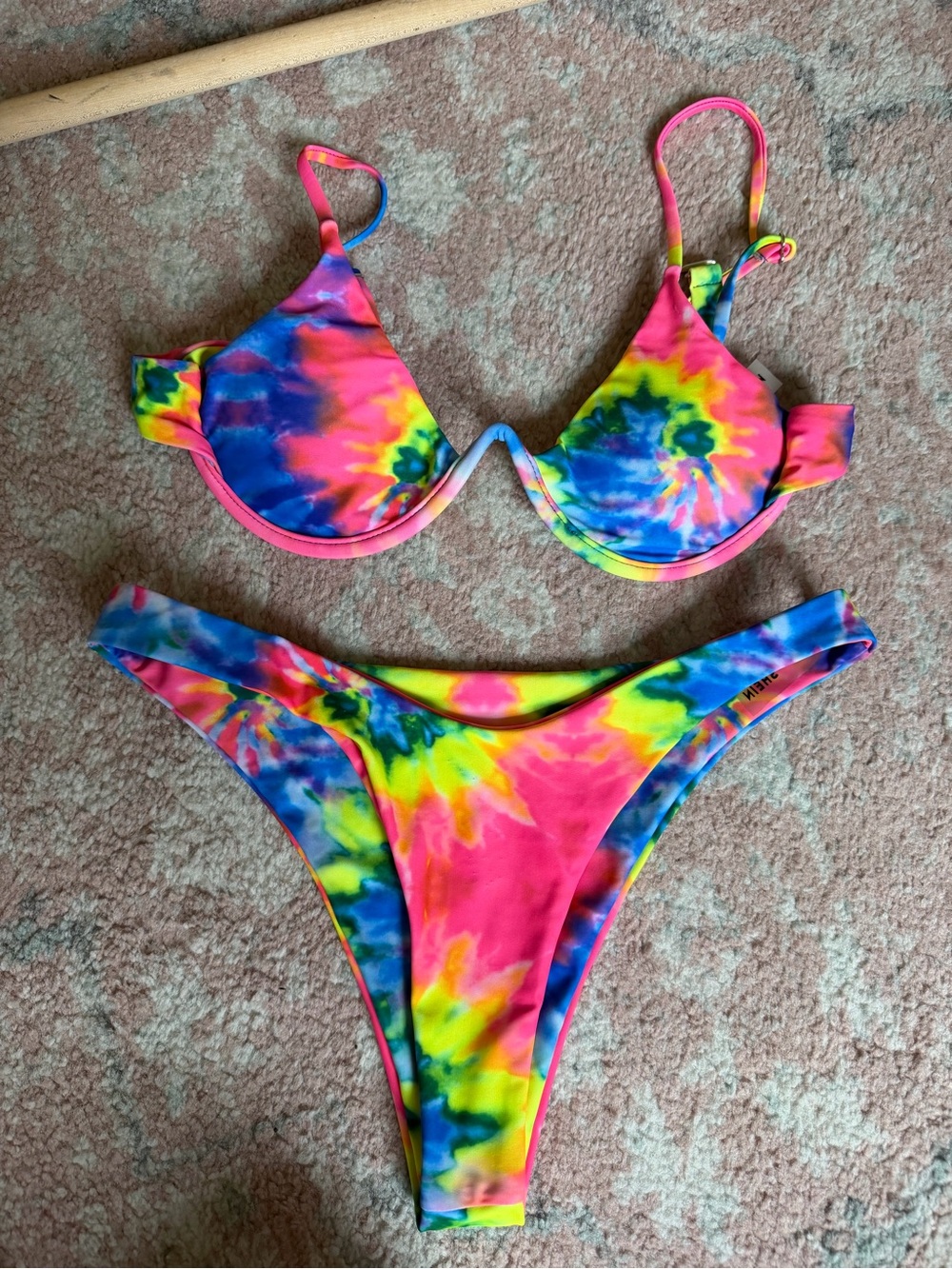 Neon Tie-Dye Bikini Set - Pink, Blue, Yellow, Green